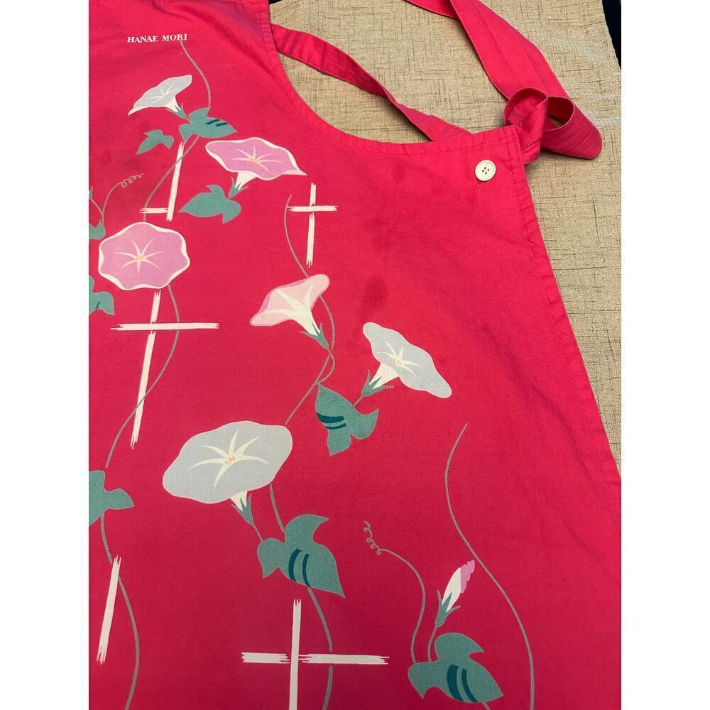 HANAE MORI Apron Vintage JAL Japanese Airlines Uniform Designer Floral - Picture 5 of 16